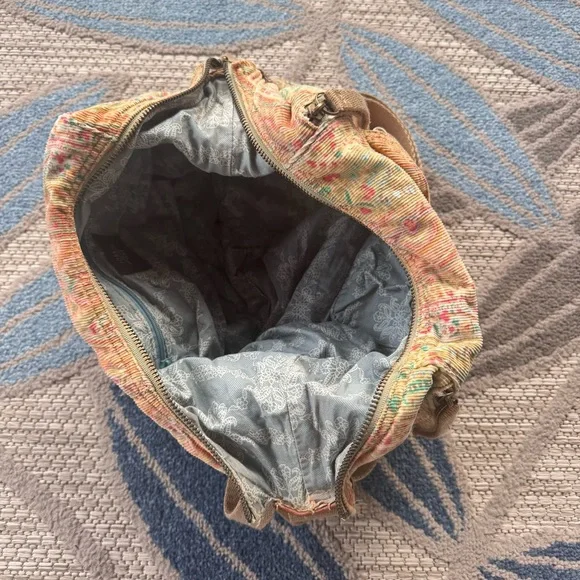 Vintage Y2K Fossil 1954 Paisley Floral Corduroy Crossbody Boho Purse Bag - Picture 6 of 8